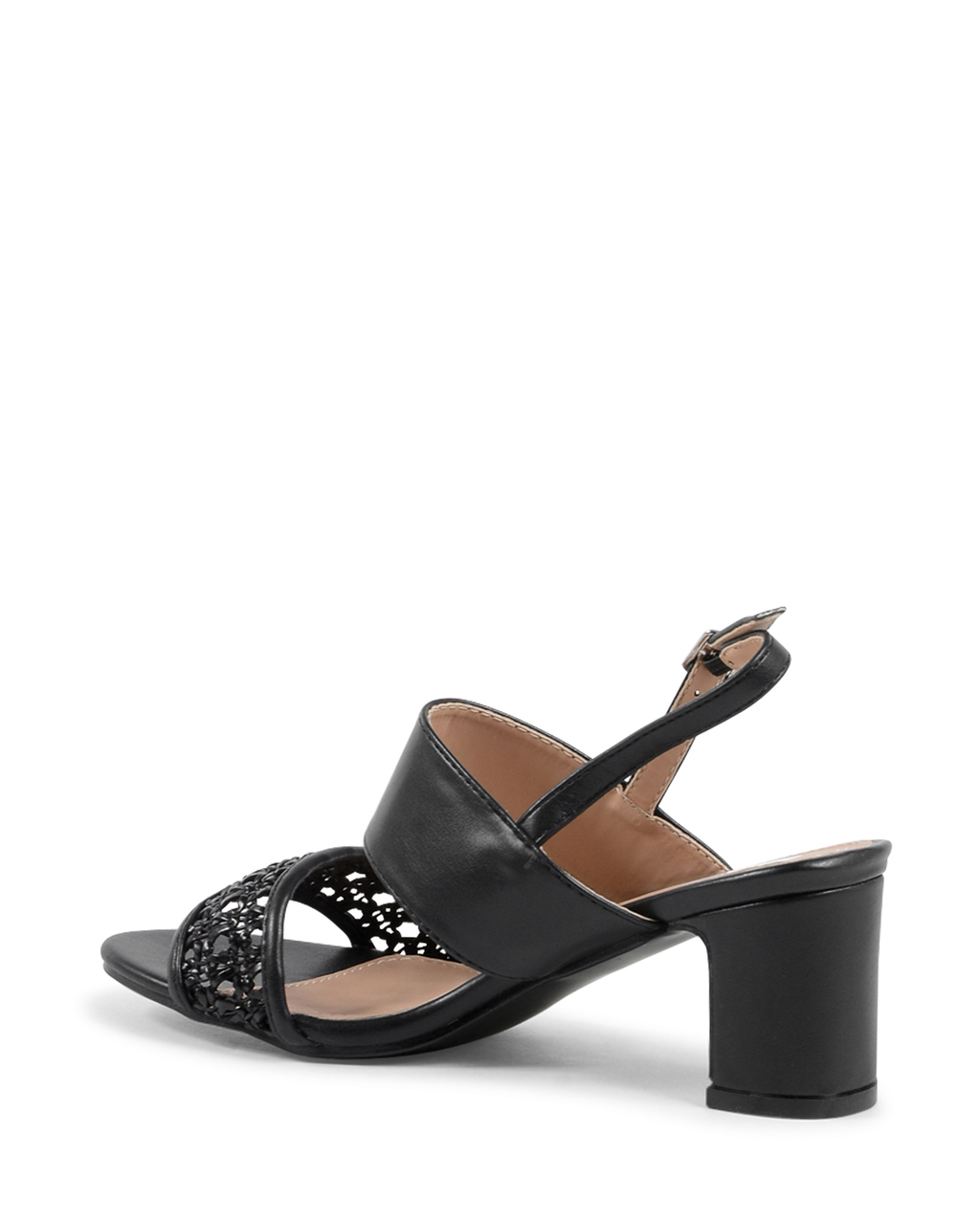 19V69 Italia Sandalia de tira trasera para mujer Negra V07 NEGRO