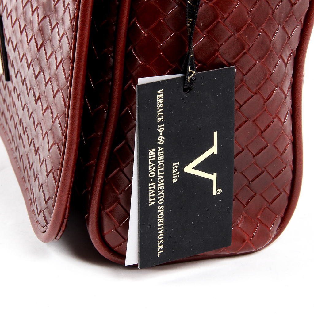 Bolso de mano para hombre V 1969 Italia rojo oscuro LEROY