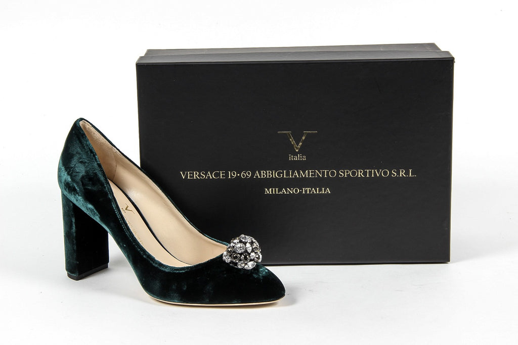 Zapatos de salón para mujer V 1969 Italia 3102045 VELLUTO VERDE
