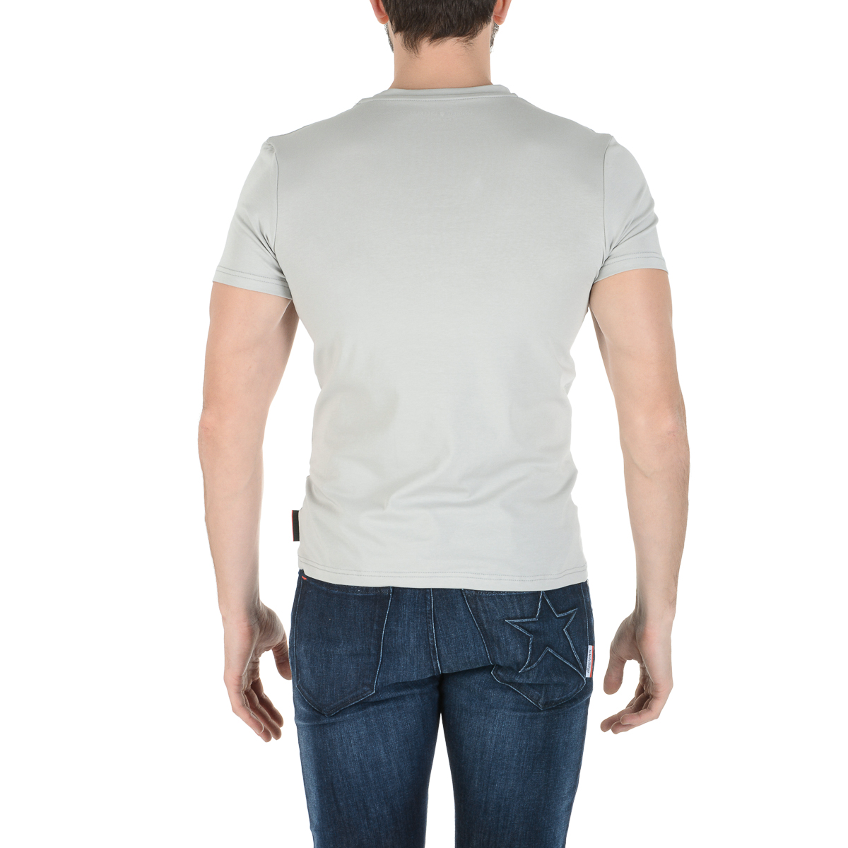Camiseta Andrew Charles para hombre, manga corta, cuello en V, gris claro, KENAN