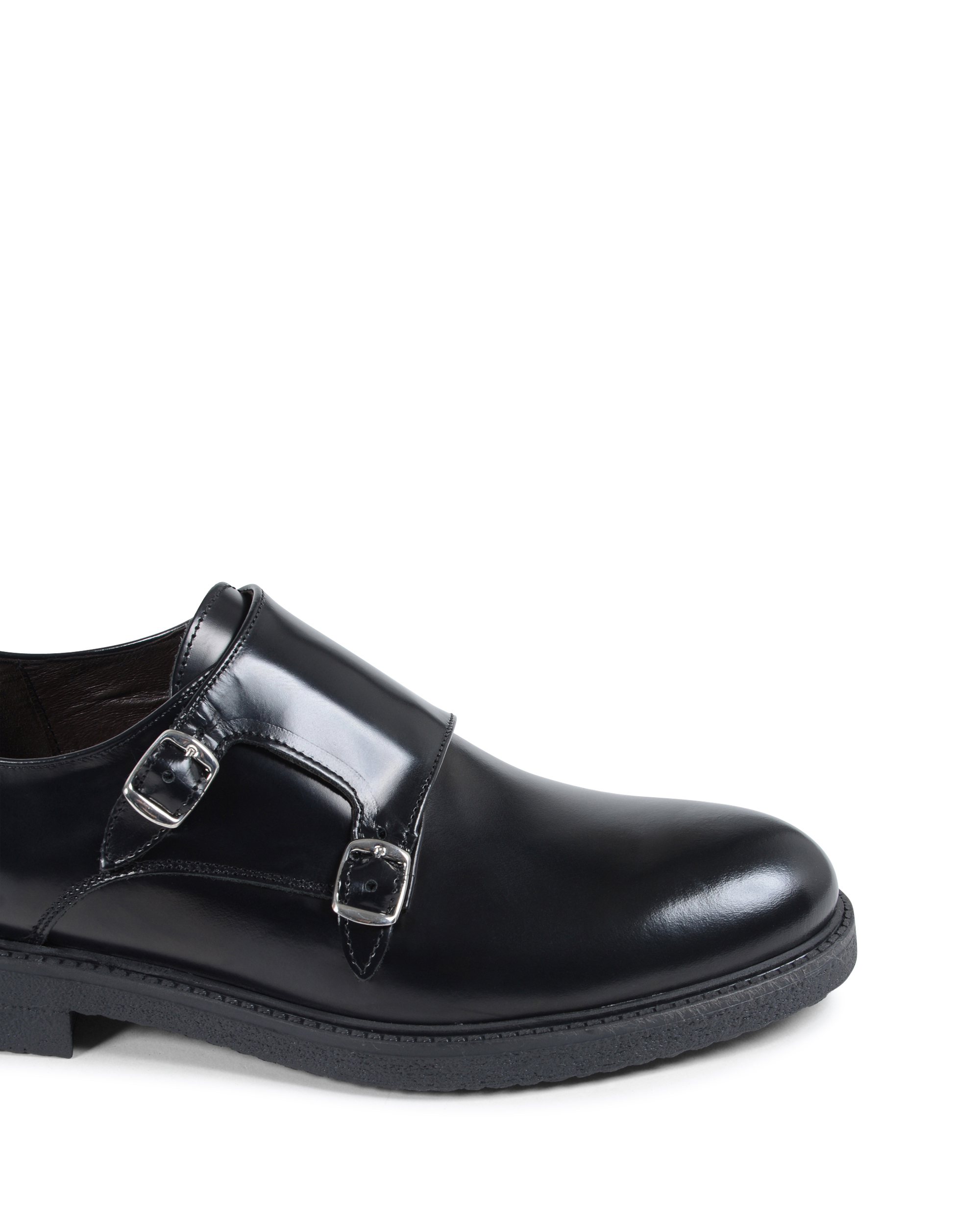 19V69 Italia - Zapato de hombre con doble hebilla, color negro, 1210 G, ABRASIVATO NERO