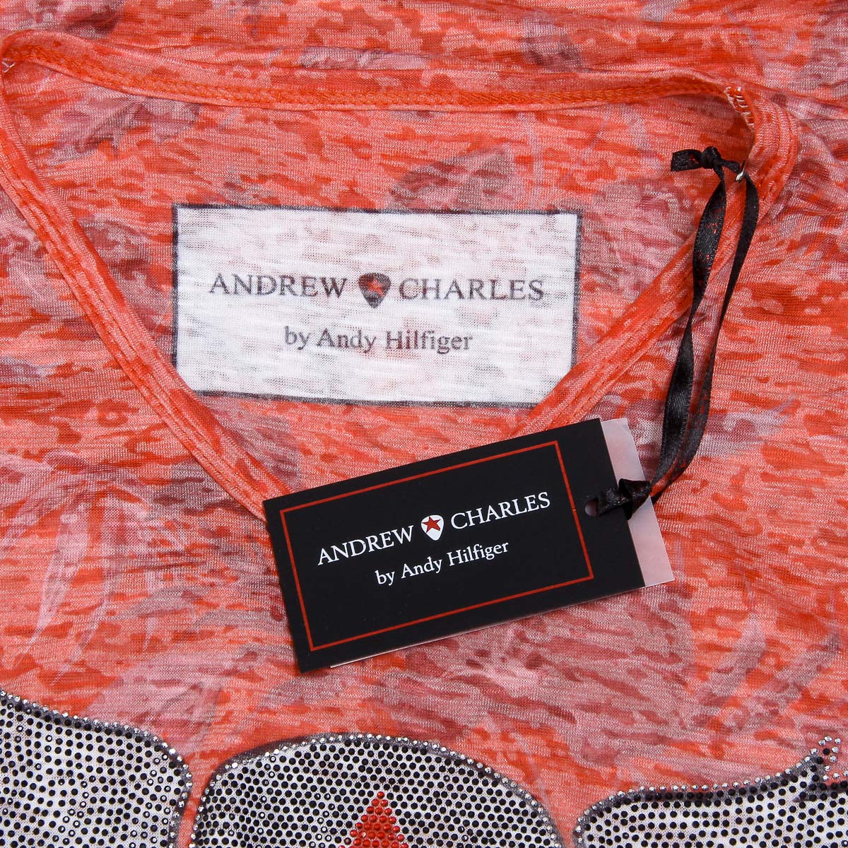 Andrew Charles Mens T-Shirt Short Sleeves V-Neck Red ISAAC