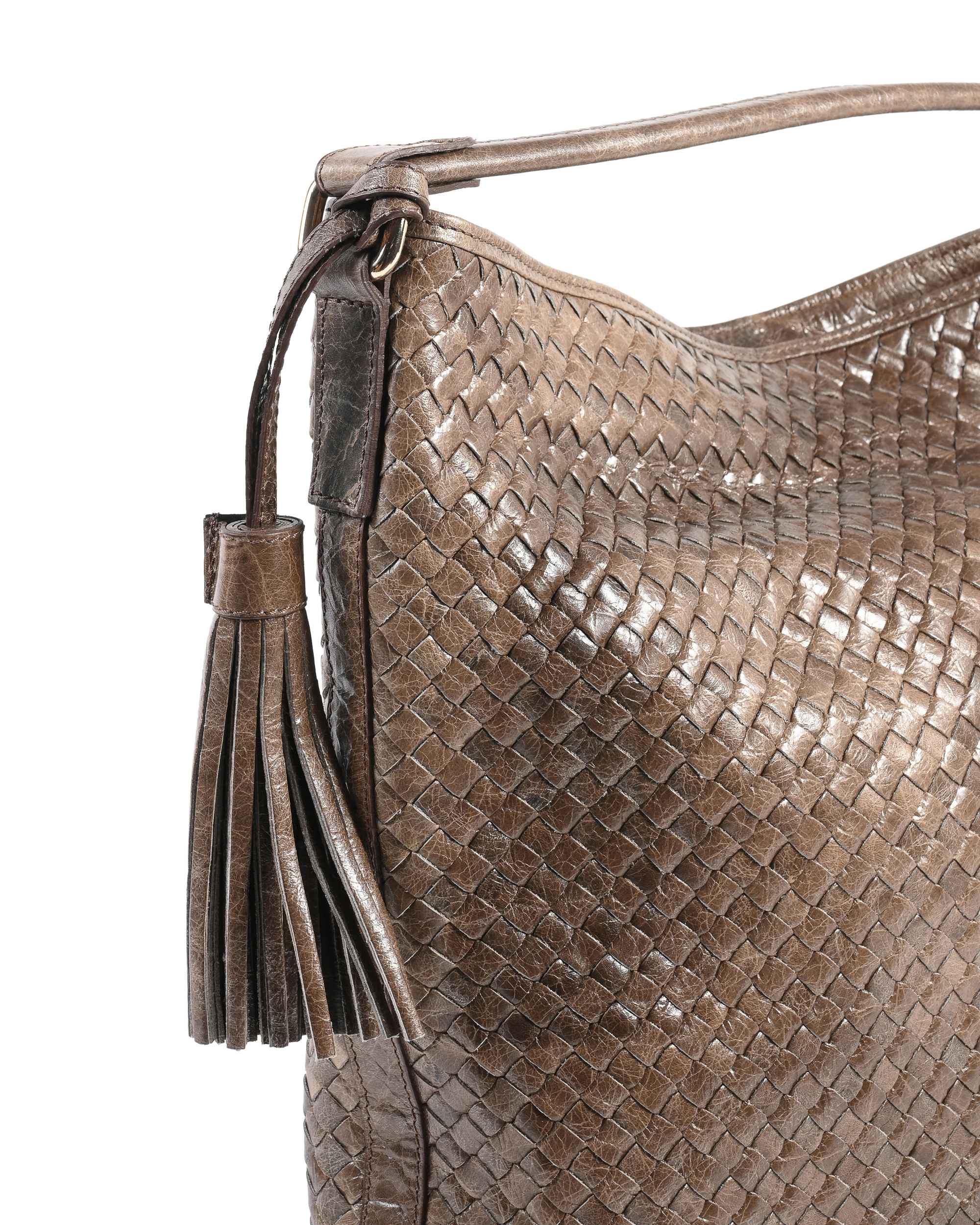 Dee Ocleppo Womens Handbag GM2054 MIAMI INTRECCIATO FANGO