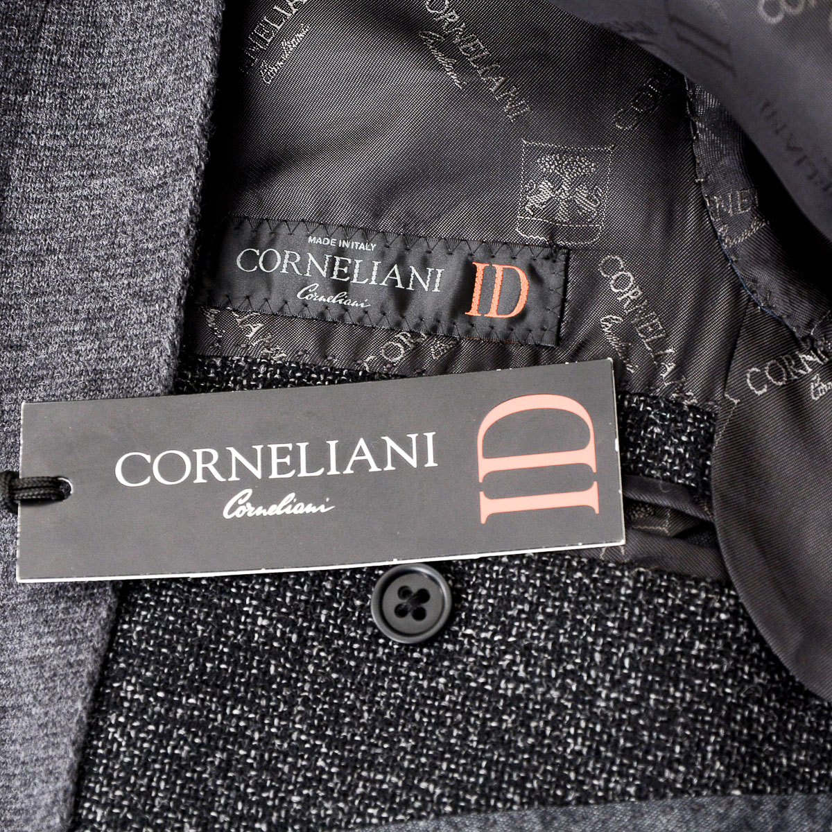 Corneliani Mens Jacket Long Sleeves Dark Grey