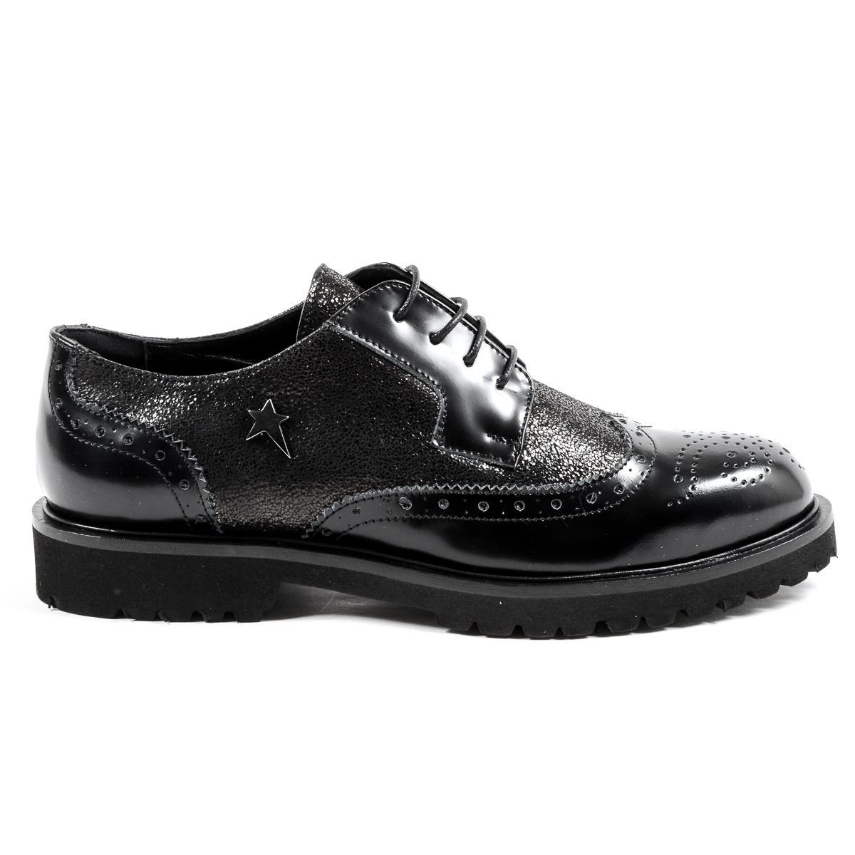 Andrew Charles Womens Oxford Shoe Black COURTNEY