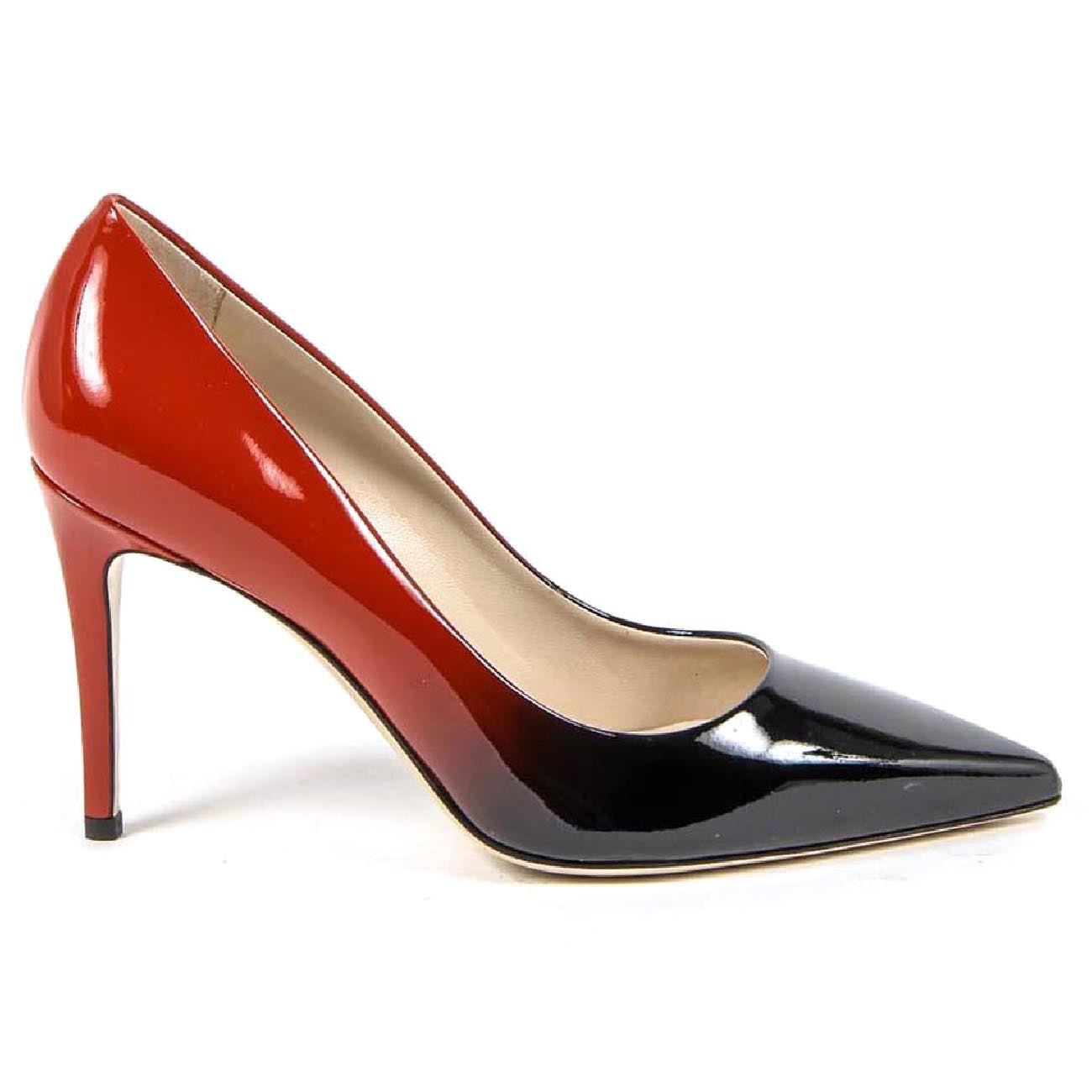Zapatos de tacón para mujer V 1969 Italia 3104091 VERN. SFUMATO NERO-ROSSO