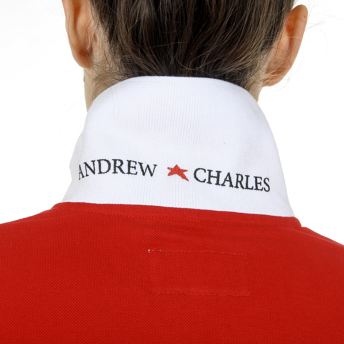 Polo Andrew Charles para mujer, manga corta, rojo, NIA