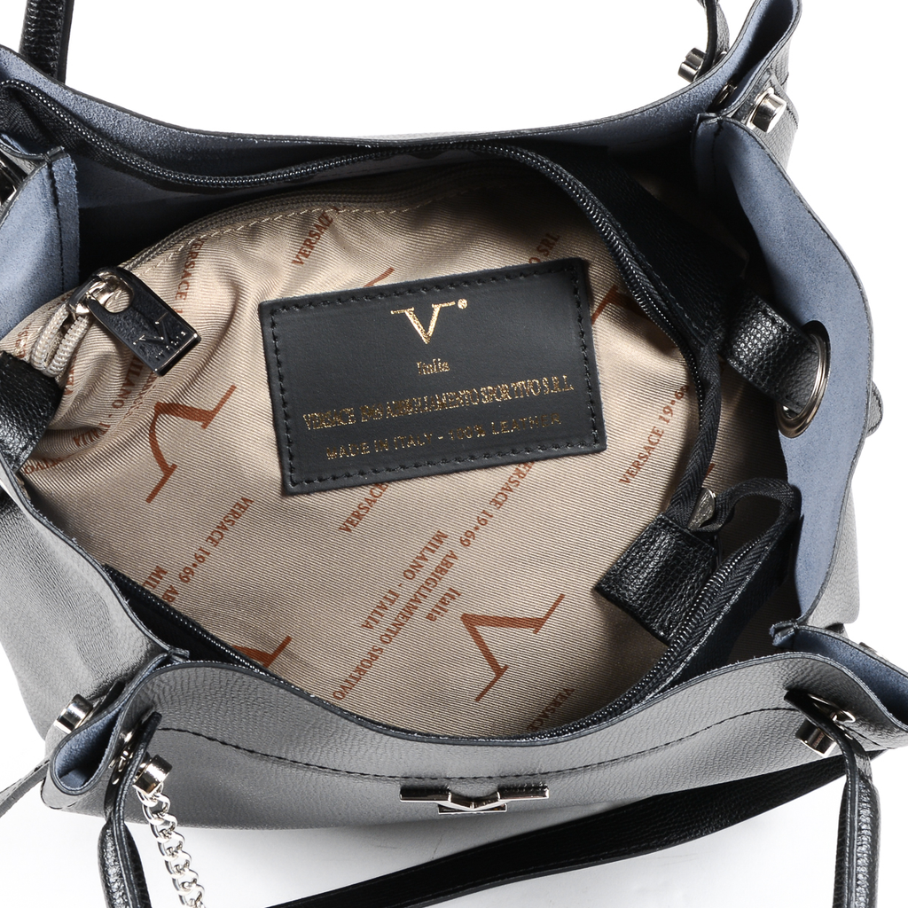 Bolso de mano para mujer V 1969 Italia negro ALESSIA