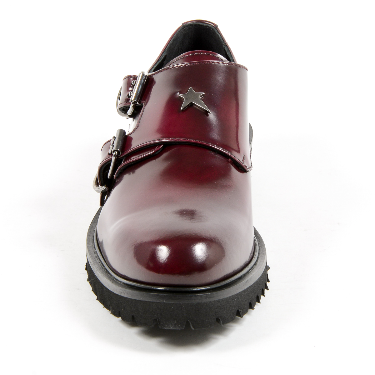 Andrew Charles Womens Monk Strap Shoe Bordeaux JANIS