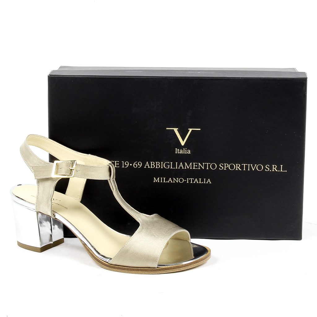 Sandalia V 1969 Italia para mujer color topo IDA
