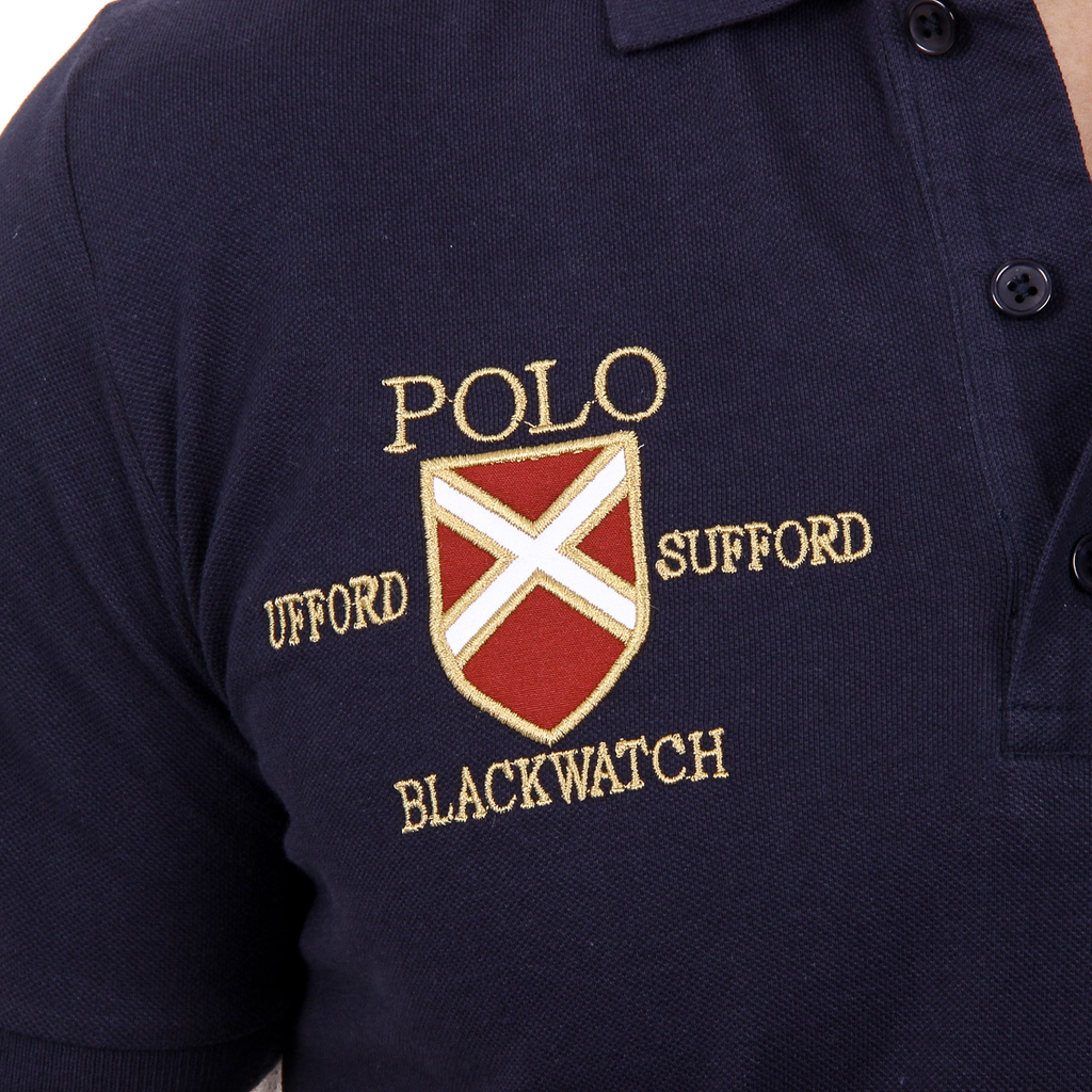 Polo Ufford & Suffolk Polo Club para hombre, manga corta, US007, azul marino