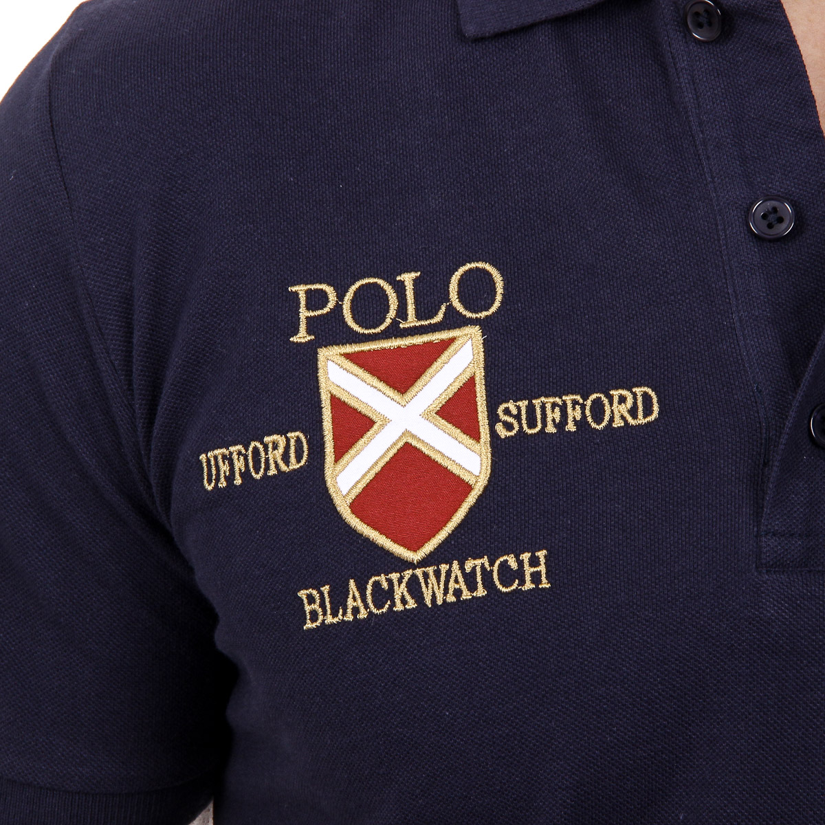 Polo Ufford & Suffolk Polo Club para hombre, manga corta, US007, azul marino