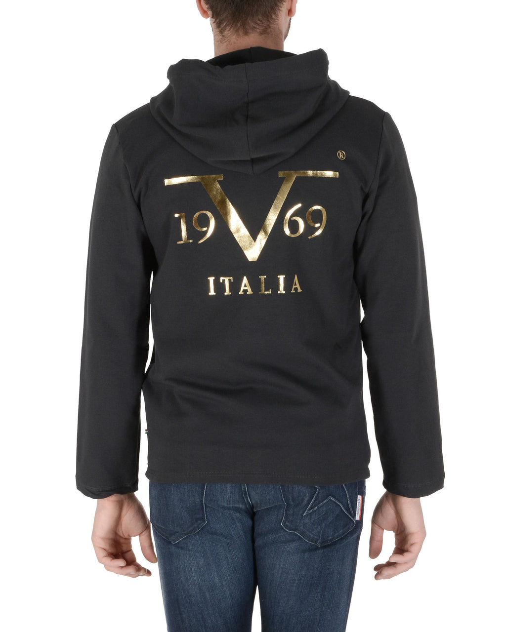 Sudadera con capucha 19V69 Italia para hombre gris oscuro THOMAS DARK GREY