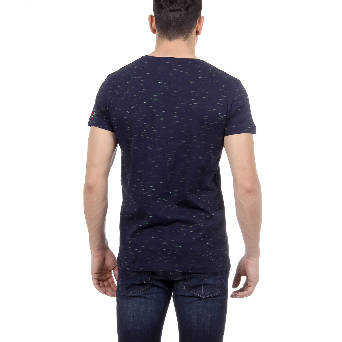 Andrew Charles Mens T-Shirt Short Sleeves V-Neck Dark Blue CONNOR