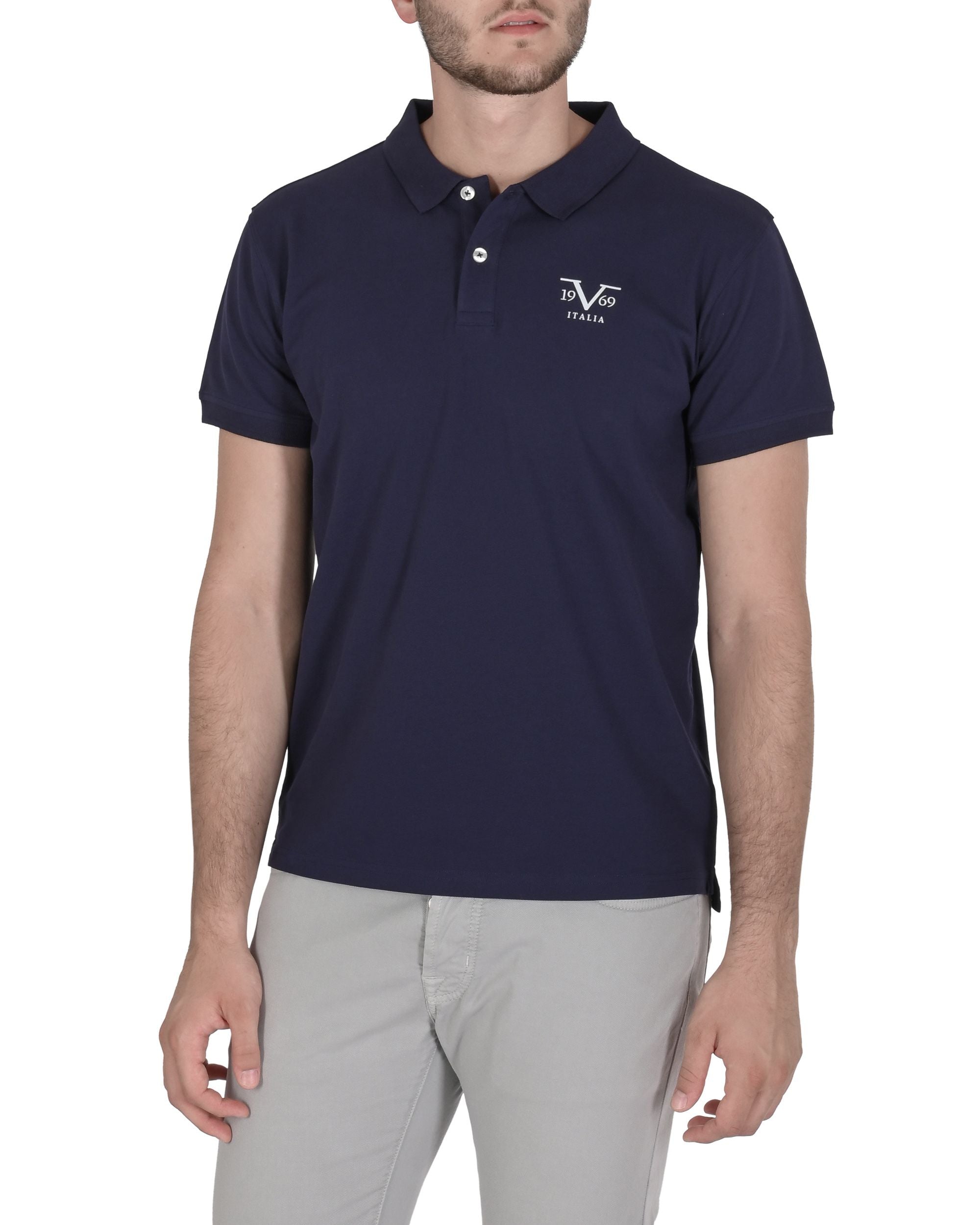 19V69 Italia Polo para hombre VSC1MPL01 AZUL MARINO