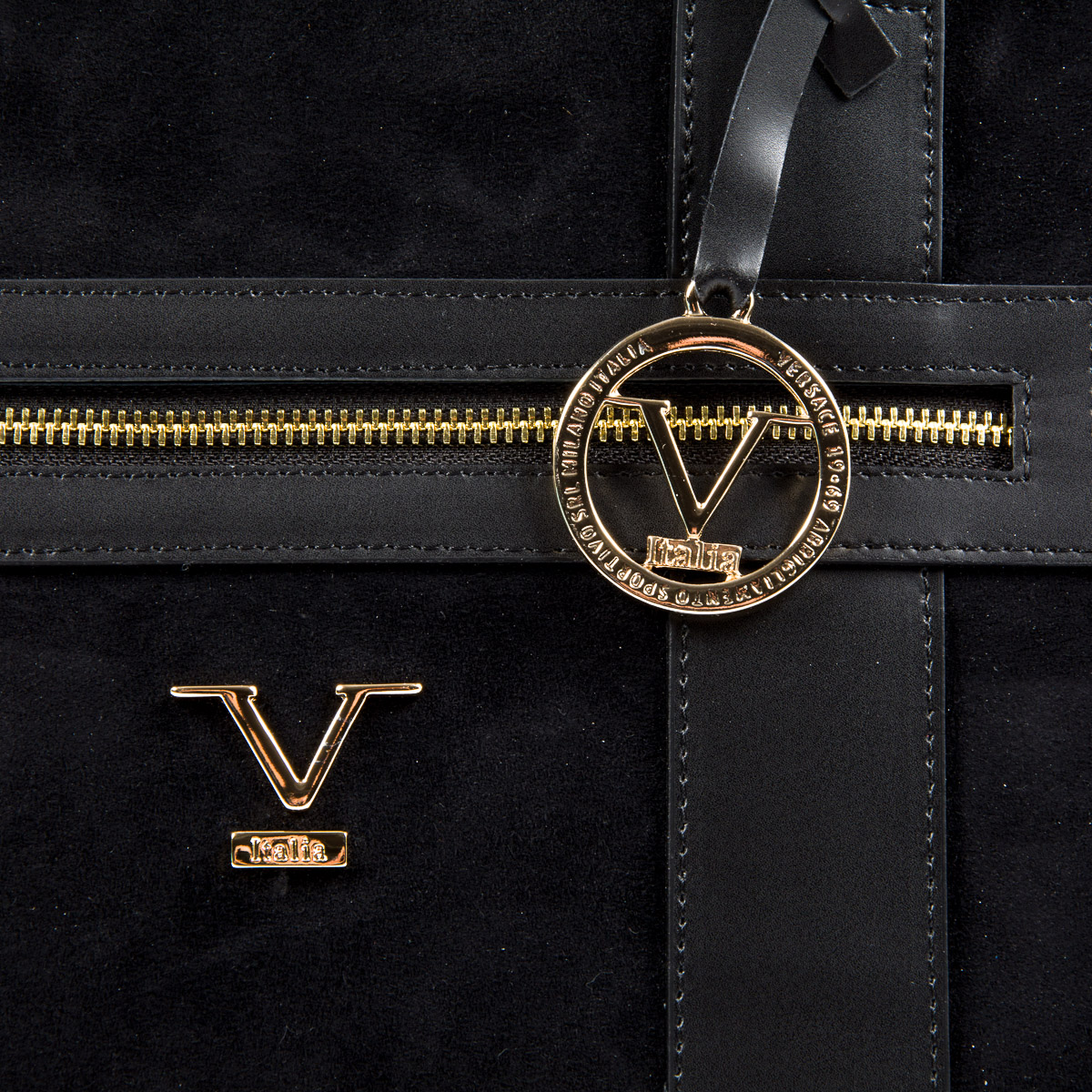 V 1969 Italia Womens Handbag Black CANVAS