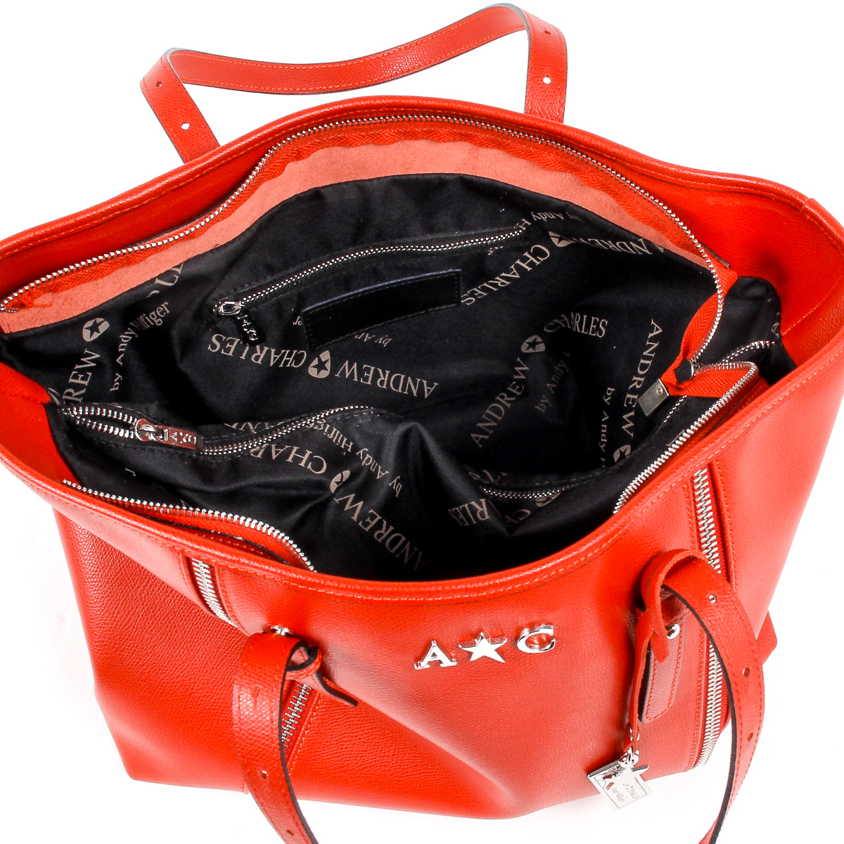 Andrew Charles Womens Handbag Red ETHEL