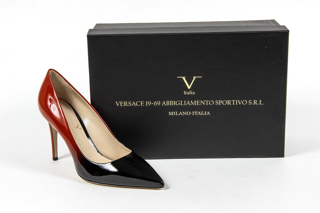 Zapatos de tacón para mujer V 1969 Italia 3104091 VERN. SFUMATO NERO-ROSSO