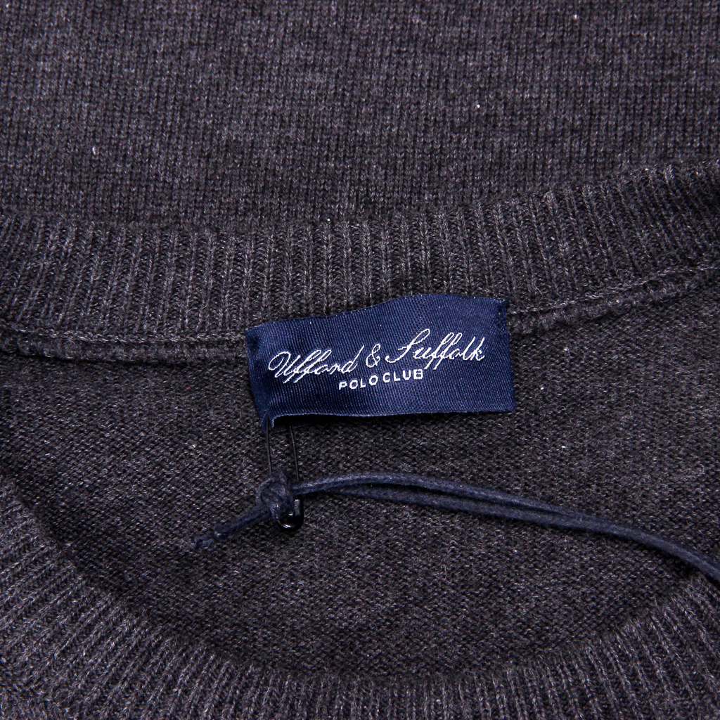 Ufford & Suffolk Polo Club Mens Sweater Long Sleeves Round Neck PULLRUS100 ANTHRACITE