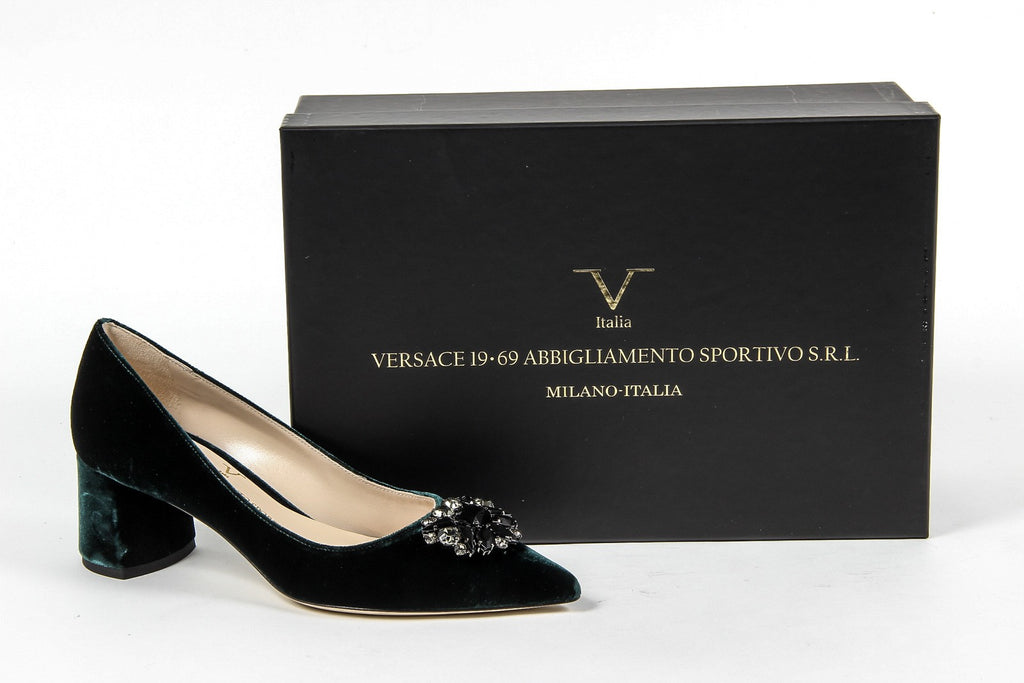Zapatos de salón para mujer V 1969 Italia 3109244 VELLUTO VERDE
