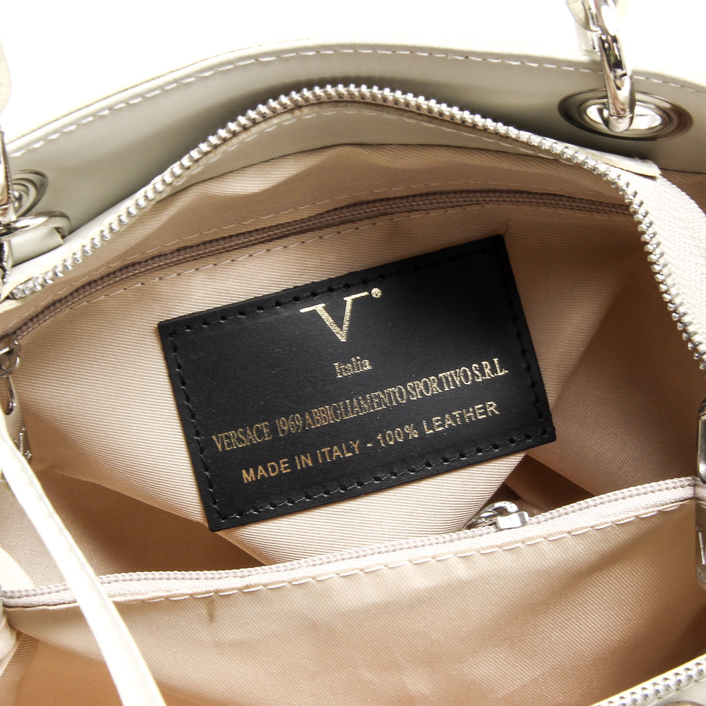 Bolso de mano para mujer V 1969 Italia V004-S RUGA CREMA