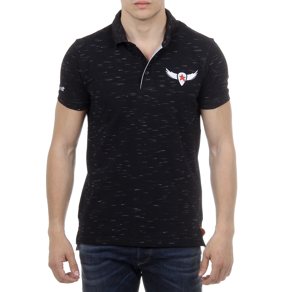 Andrew Charles Mens Polo Short Sleeves Black THOMAS