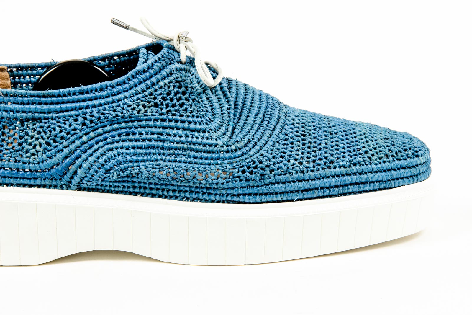 Robert Clergerie Paris Zapatilla para mujer POCO PAILLE BLEU DBL POUDRE