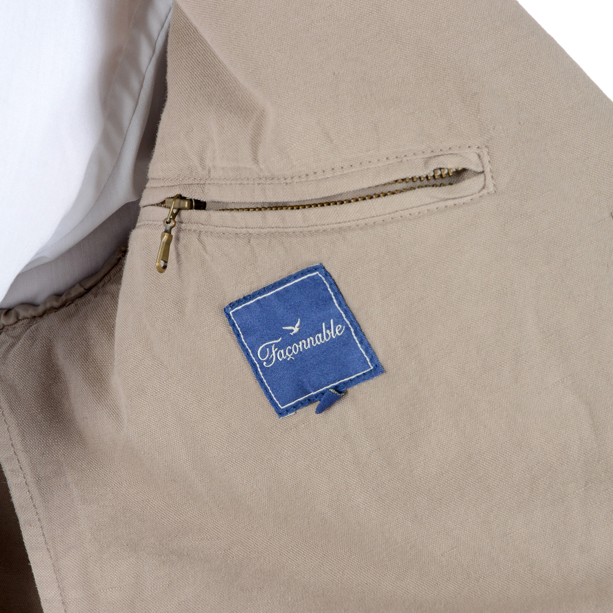 Chaqueta Faconnable para hombre de manga larga beige COLIN