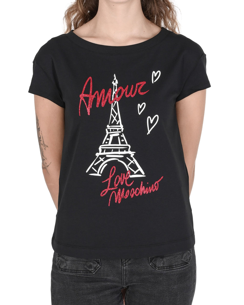Camiseta Love Moschino para mujer W 4 F30 2M E 2264 C74 NEGRO