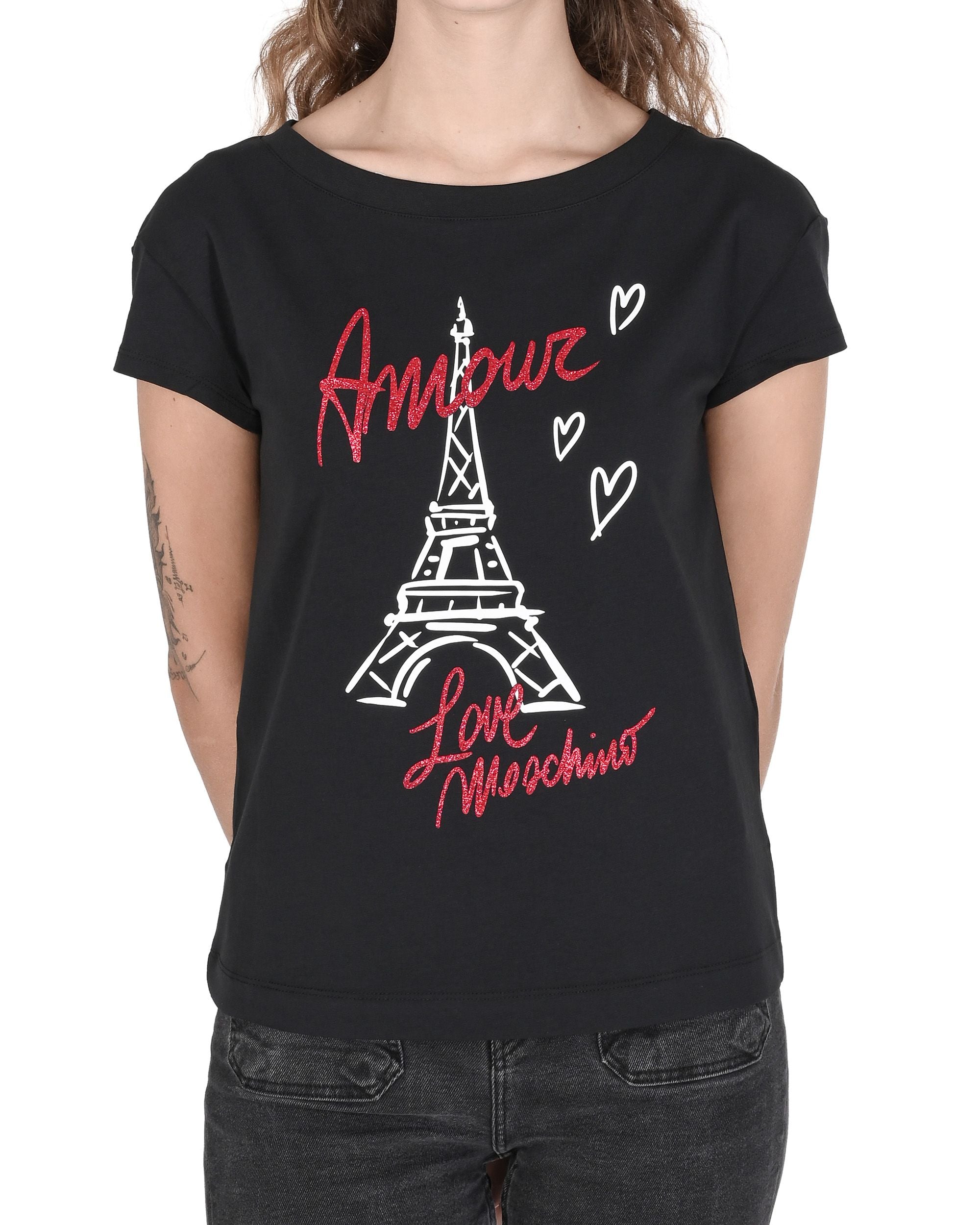 Camiseta Love Moschino para mujer W 4 F30 2M E 2264 C74 NEGRO