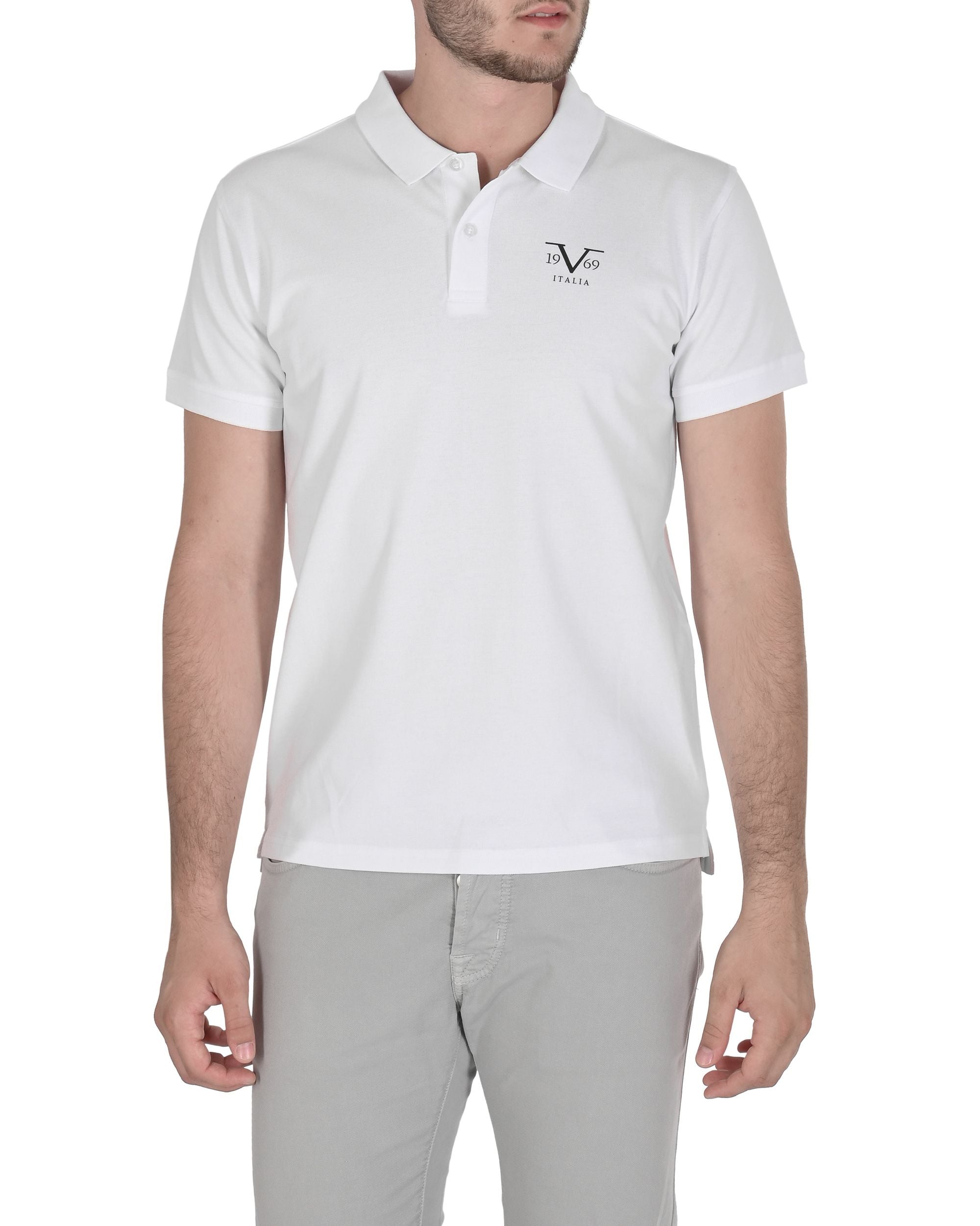 19V69 Italia Polo para hombre VSC1MPL01 BLANCO