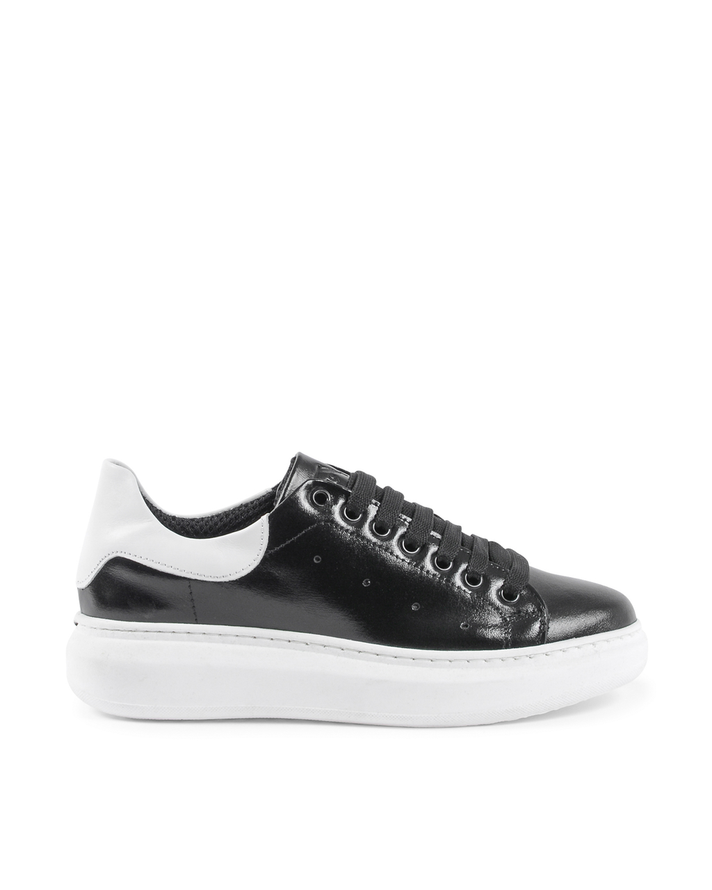 19V69 Italia Womens Sneaker Black White 719 PELLE NERO PELLE BIANCO