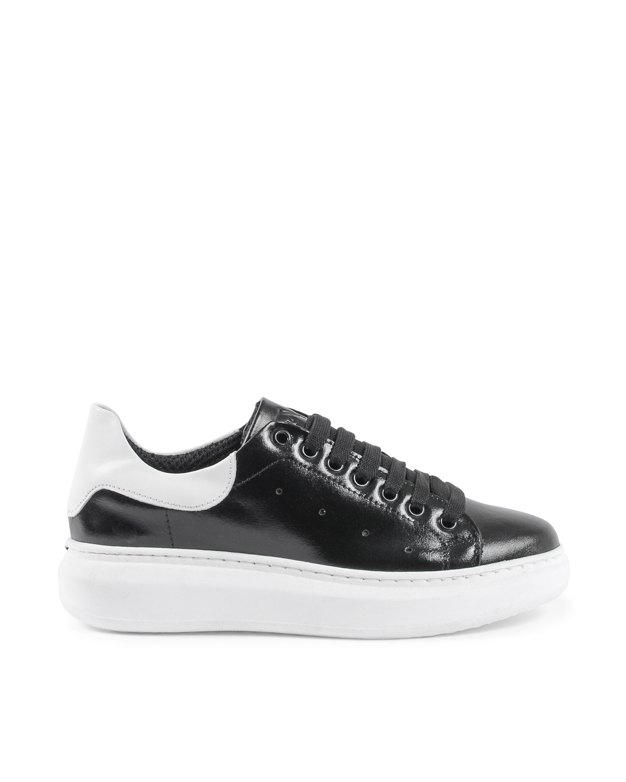 19V69 Italia Womens Sneaker Black White 719 PELLE NERO PELLE BIANCO