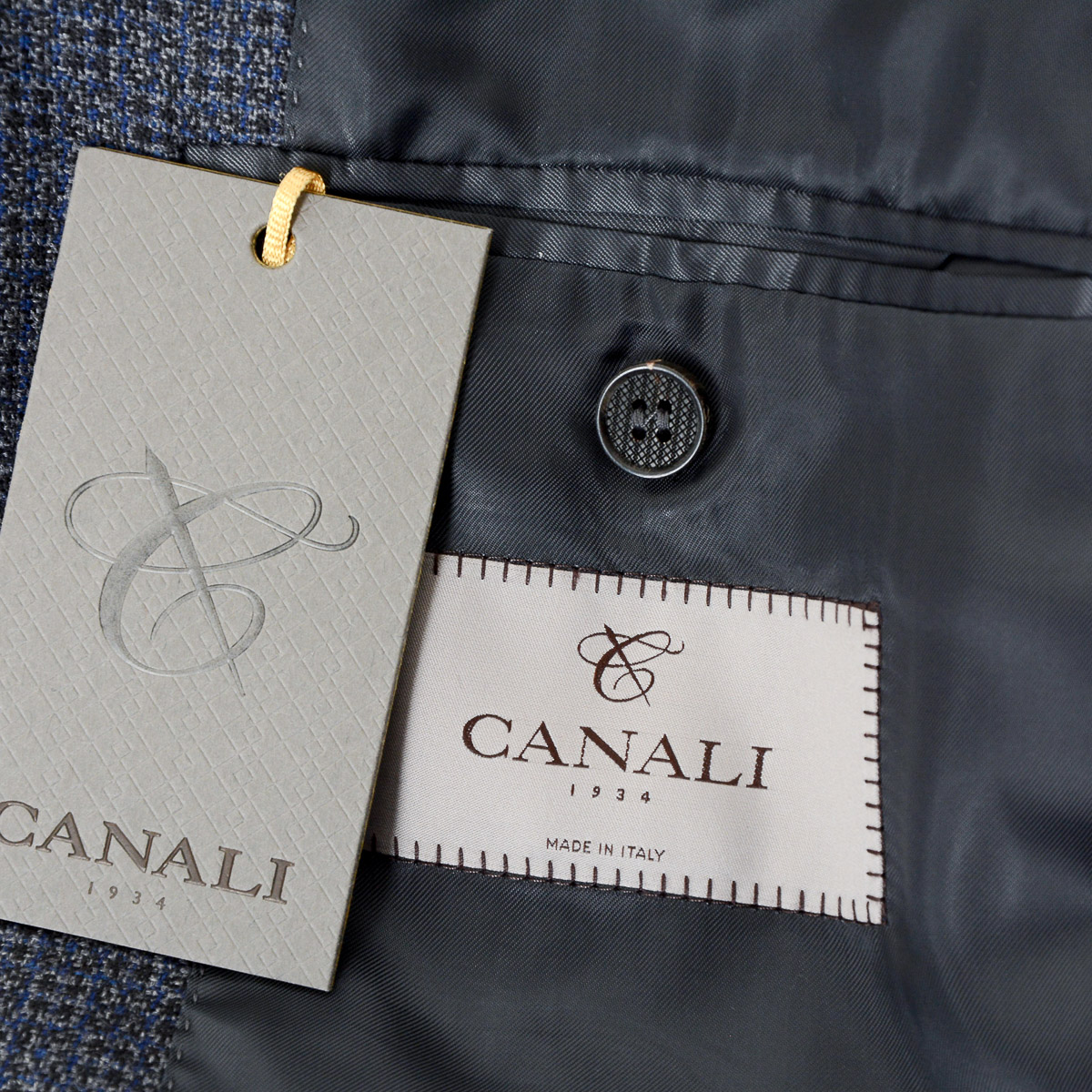 Chaqueta Canali para hombre de manga larga gris oscuro