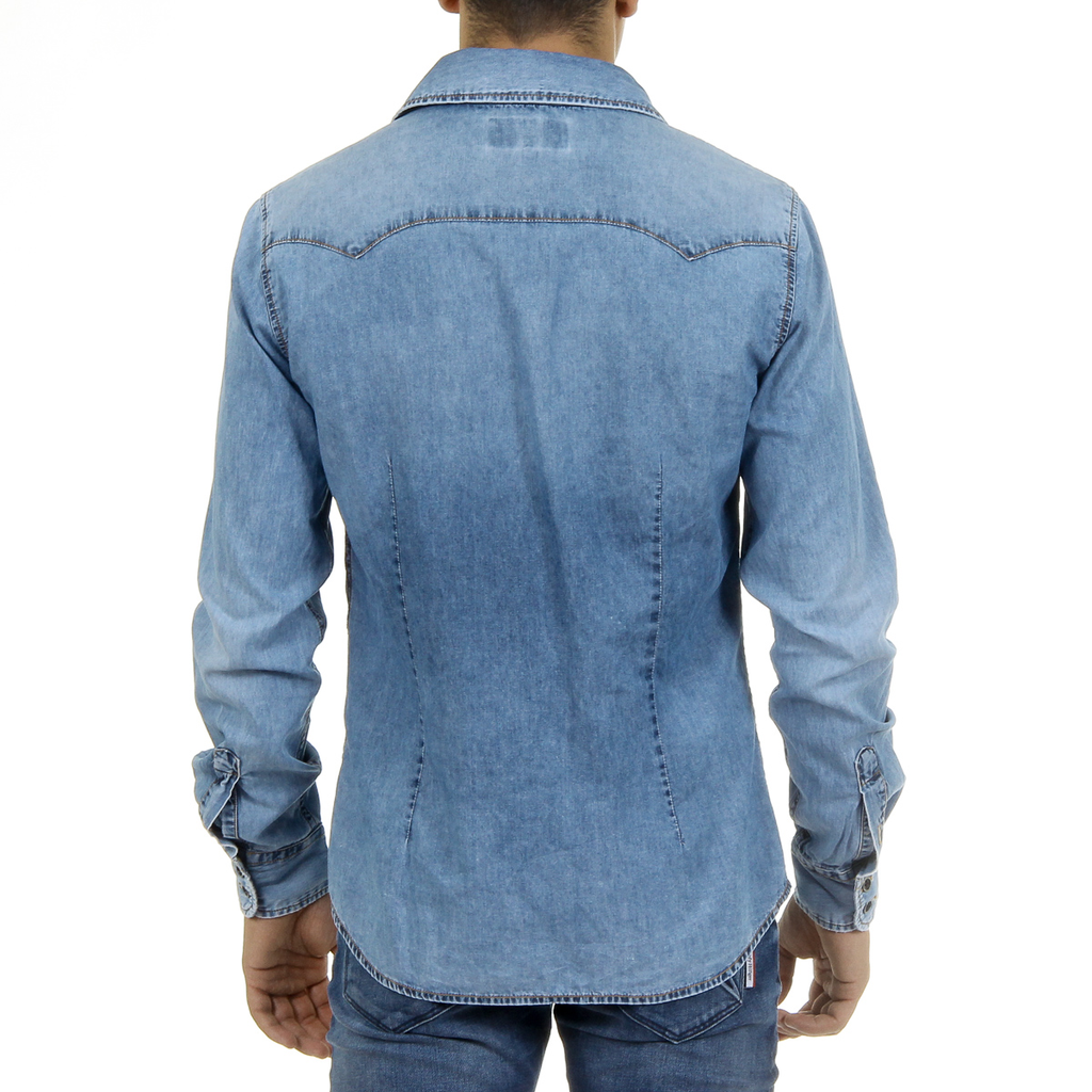 Camisa vaquera de manga larga para hombre de Andrew Charles CAMILIA