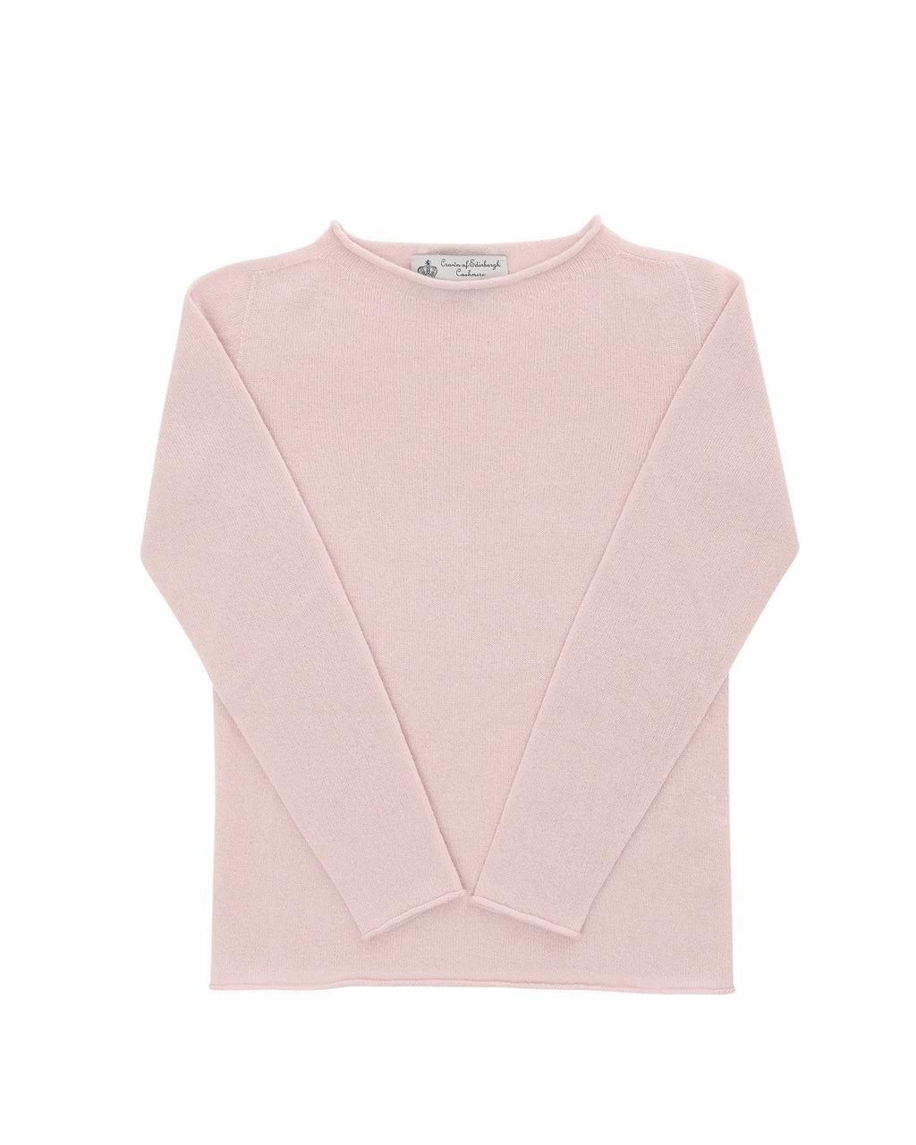 Suéter de cuello barco para mujer de cachemira Crown of Edinburgh COE 0025 BABY PINK