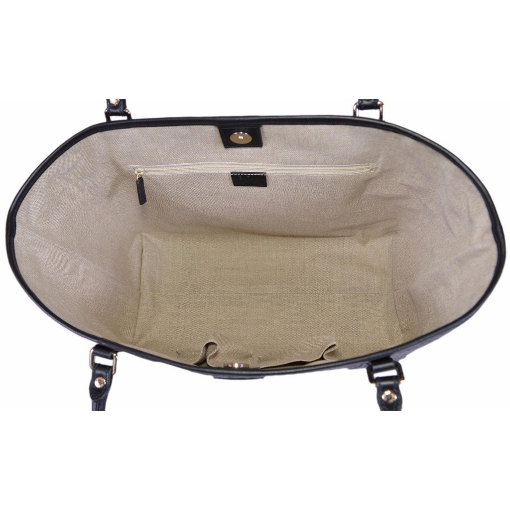 Bolso shopper de piel Gucci Guccissima negro