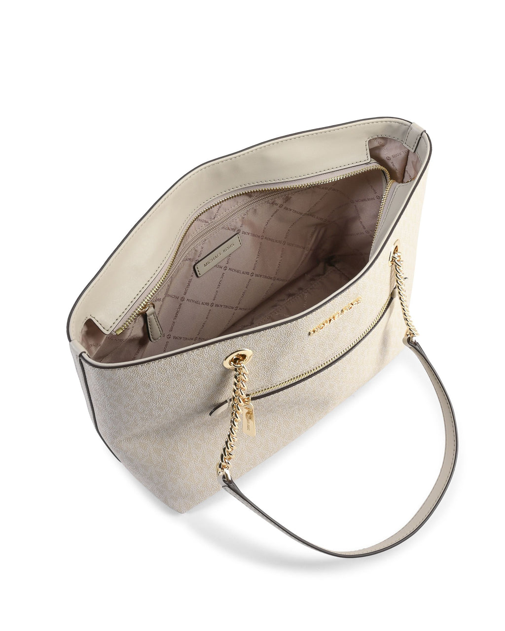 Michael Kors Bolso tote mediano con cadena y cremallera delantera 35R3GTTT2V ARENA CLARA
