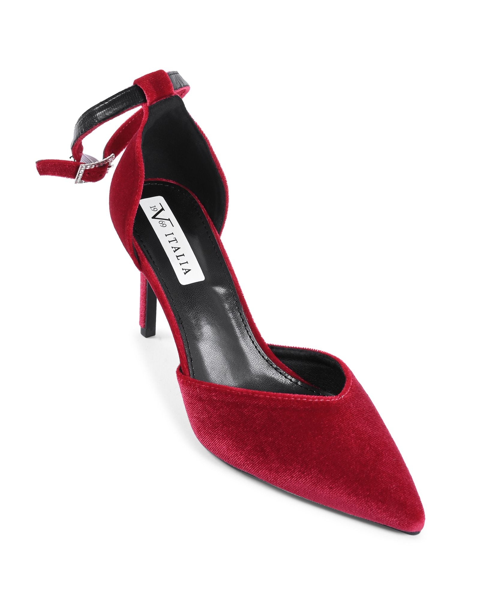 19V69 Italia - Zapatos de salón con tira al tobillo para mujer, color rojo, F0110 ROSSO