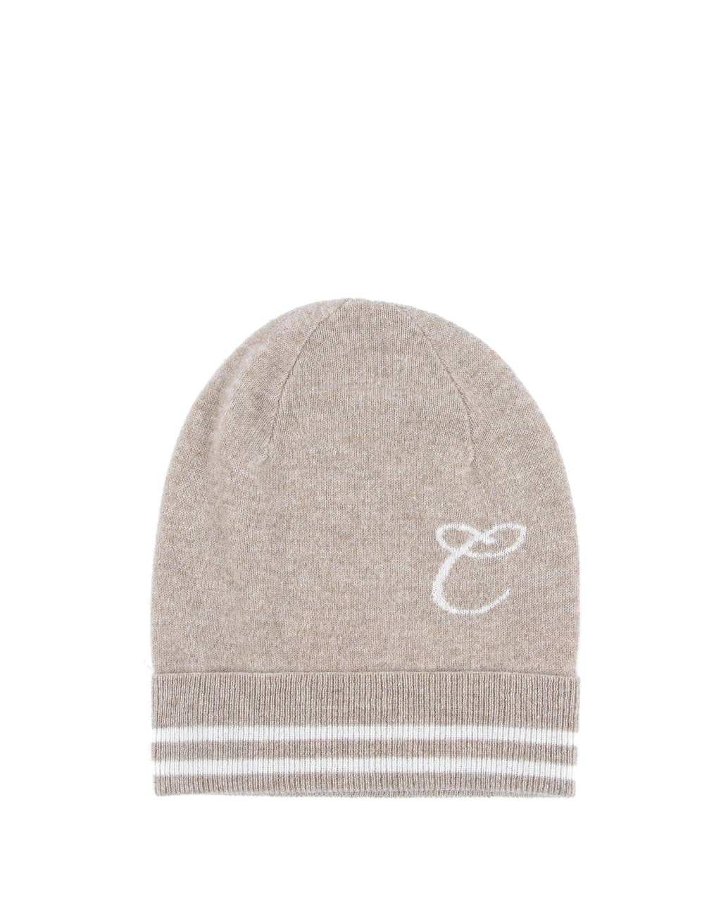Gorro de cachemira con monograma - Camel