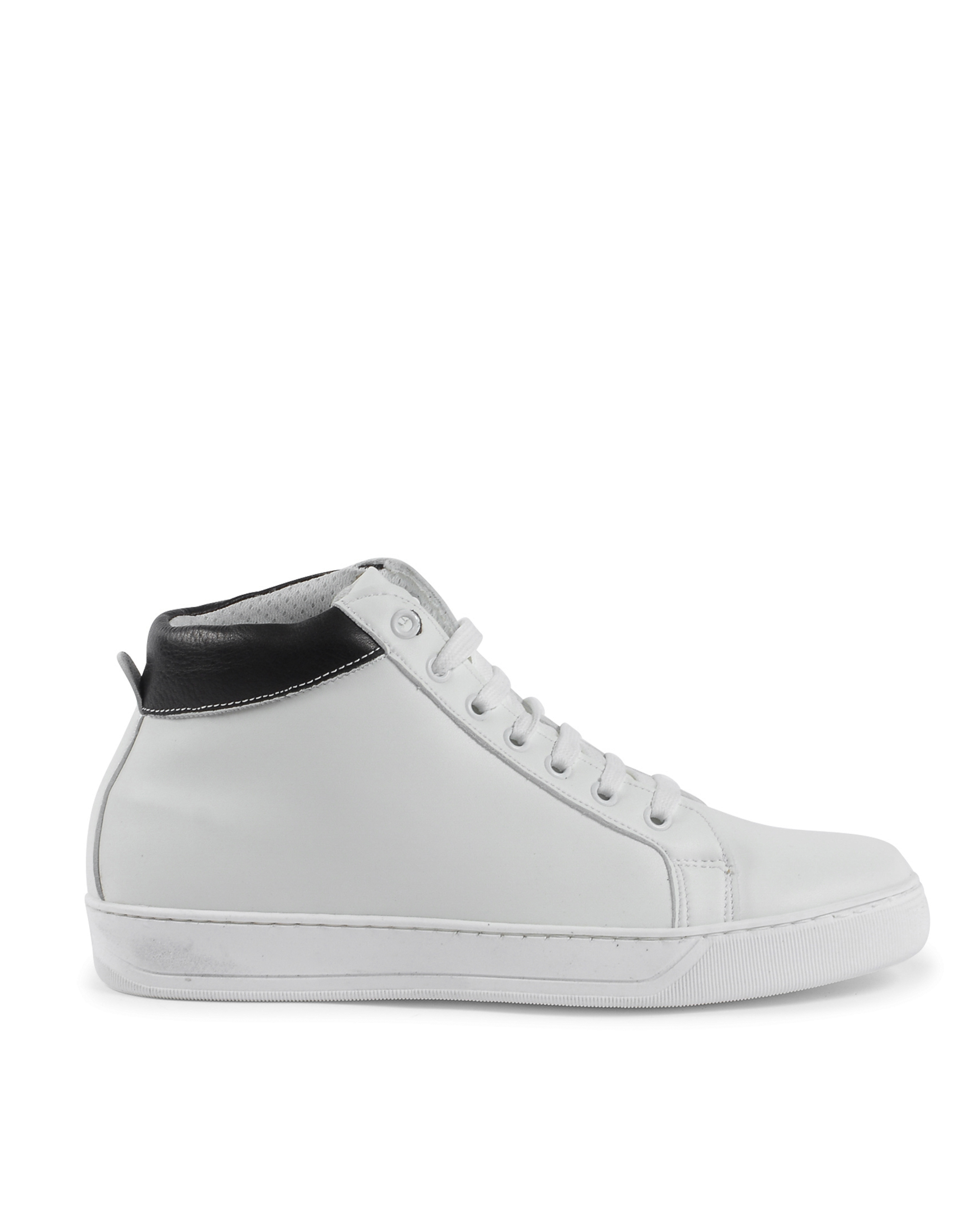 19V69 Italia Mens Sneaker White Black 2130 VITELLO BIANCO NERO
