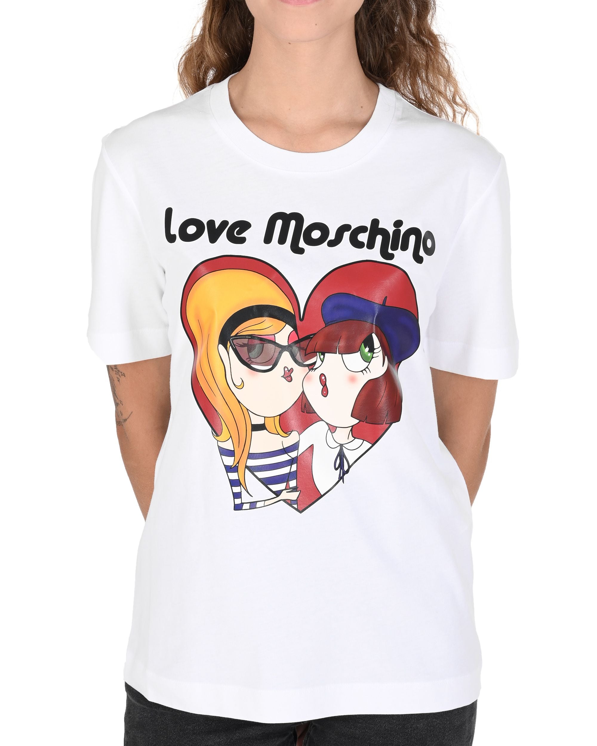 Camiseta de mujer Love Moschino W 4 H06 13 M 3517 A00 BLANCO ÓPTICO