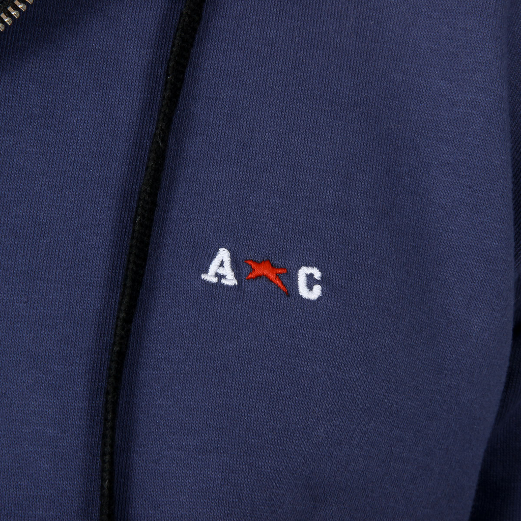 Sudadera con capucha Andrew Charles para hombre con cremallera, manga larga, cuello redondo, azul FELA