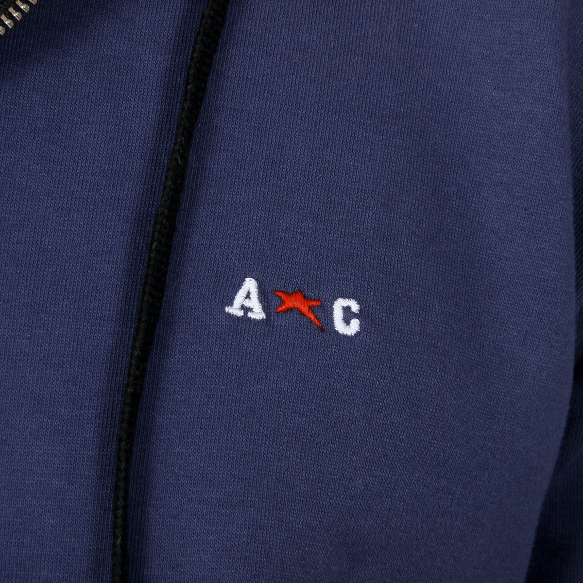 Sudadera con capucha Andrew Charles para hombre con cremallera, manga larga, cuello redondo, azul FELA