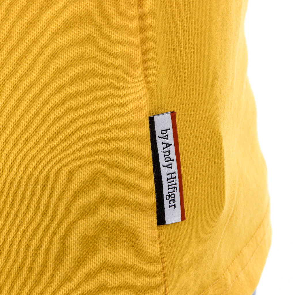 Camiseta Andrew Charles para hombre, manga corta, cuello en V, amarilla, KENAN