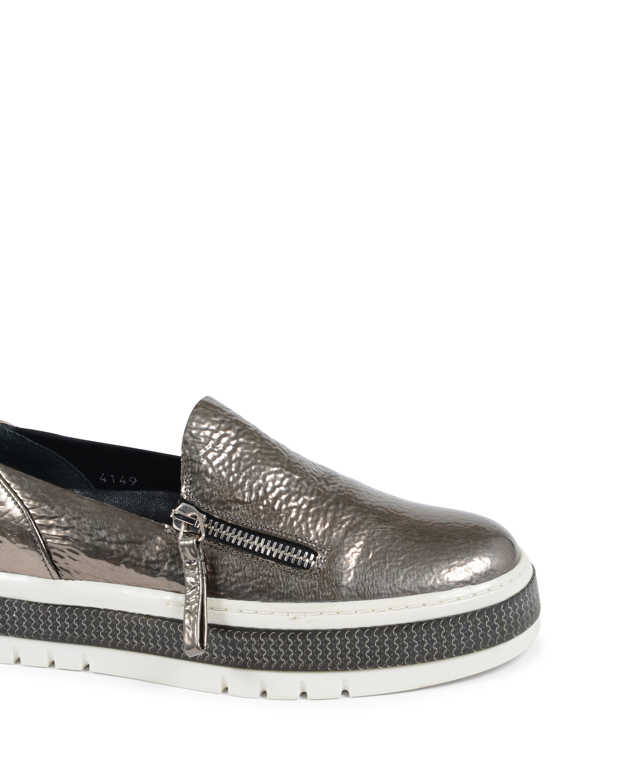 Premiata Womens Slip On Sneaker Bronze M4149 LAME RUTENIO