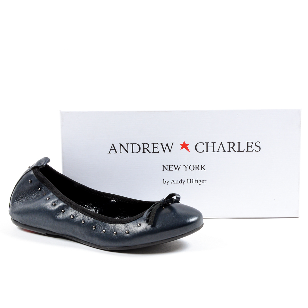 Andrew Charles Womens Soft Ballerina Dark Blue ALICIA