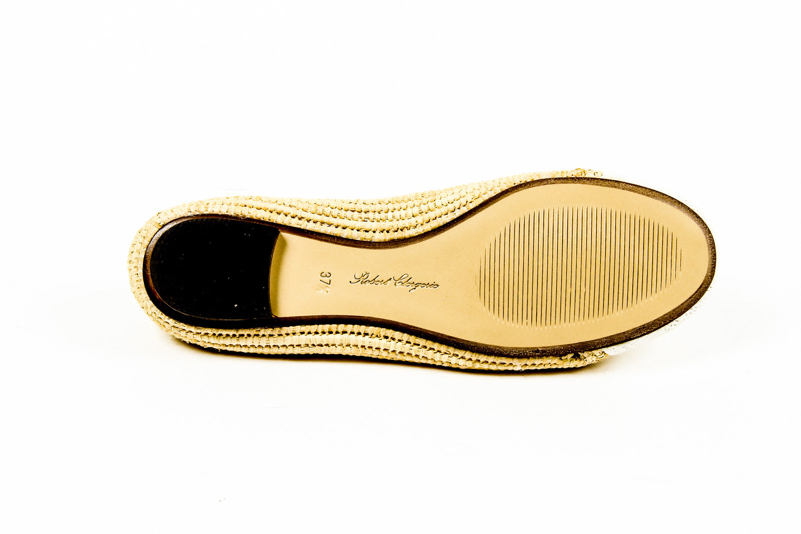 Bailarina de mujer Robert Clergerie Paris GINO TRAME BLANC PAILLE NATURELLE D