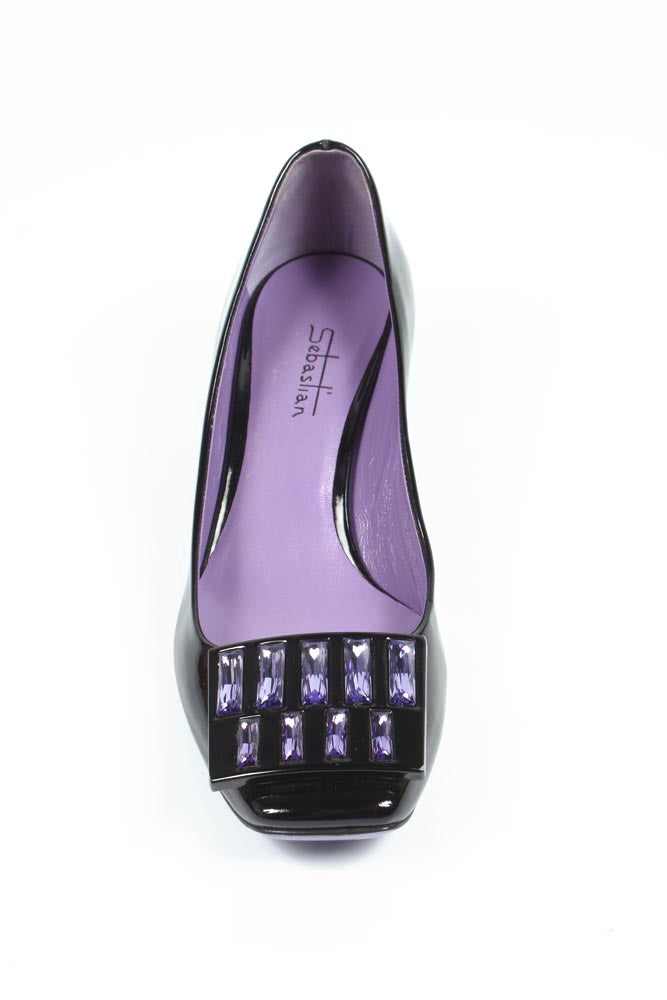 Bailarina de mujer Sebastian Milano S3526VGP VERN NERA+STRASS VIOLETTO