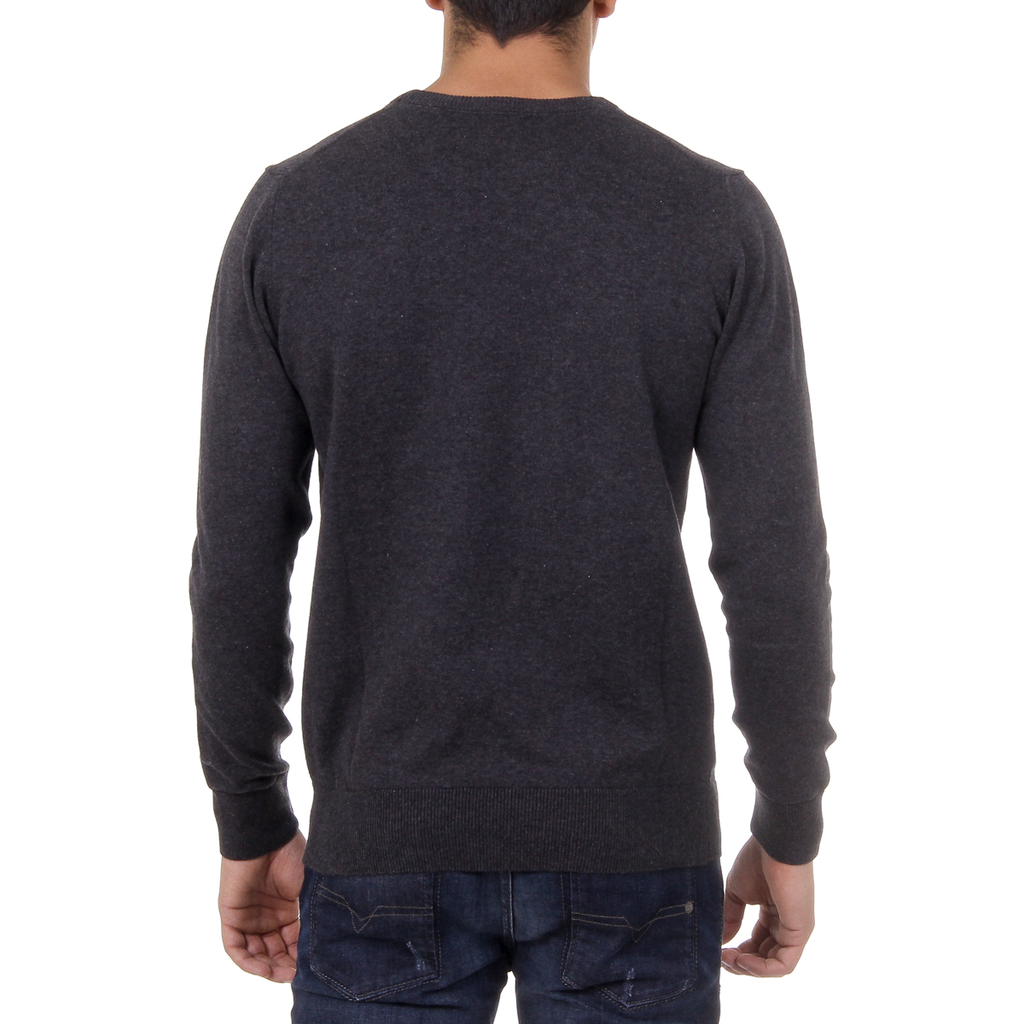 Ufford & Suffolk Polo Club Mens Sweater Long Sleeves Round Neck PULLRUS100 ANTHRACITE
